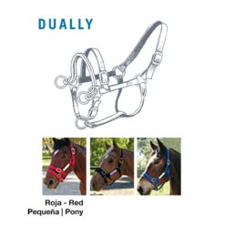 CABEZADA CUADRA NYLON DUALLY - Color: Rojo