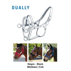 CABEZADA CUADRA NYLON DUALLY - Color: Negro