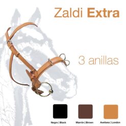 CABEZADA SERRETA CUERO ZALDI EXTRA 3-anillas - Color: Tostado