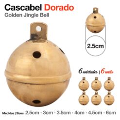 CASCABEL DORADO 6 unidades - Talla: 2'5cm
