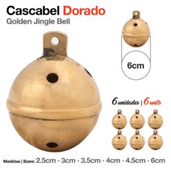 CASCABEL DORADO 6 unidades - Talla: 6cm