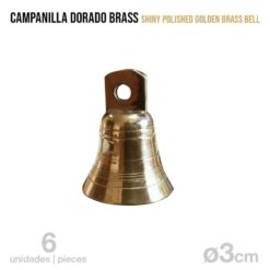 CAMPANILLA DORADO BRASS 6 unidades - Talla: 3cm