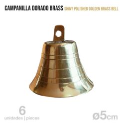 CAMPANILLA DORADO BRASS 6 unidades - Talla:5cm