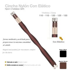 CINCHA NYLON CON ELÁSTICO 241803R - Color: Negro