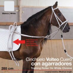 CINCHUELO VOLTEO CUERO CON AGARRADORES 0693 BLANCO -