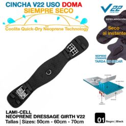 CINCHA V22 SIEMPRE SECO DOMA NEGRO - Talla: 70cm