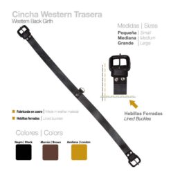 CINCHA WESTERN TRASERA - Color: Negro