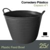 COMEDERO PLÁSTICO CAPAZO Nº1  25 litros NEGRO -
