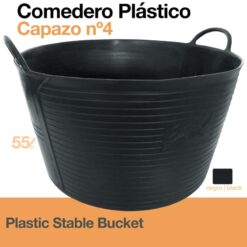 COMEDERO PLÁSTICO CAPAZO Nº4  55 litros NEGRO -