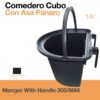 COMEDERO CUBO CON ASA PANARO 300/86M NEGRO -