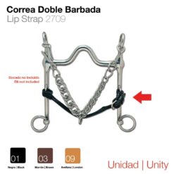 CORREA DOBLE BARBADA (UNIDAD) - Color: Marrón