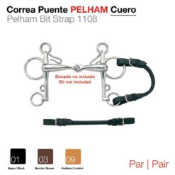 CORREA PUENTE PELHAM CUERO  PAR - Color: Marrón