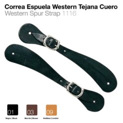 CORREA ESPUELA WESTERN TEJANA CUERO - Color: Negro