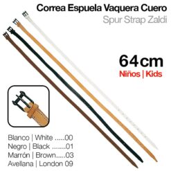 CORREA ESPUELA VAQUERA CUERO niño 64cm - Color: Blanco