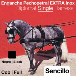 ENGANCHE PECHOPETRAL EXTRA INOX SENCILLO NEGRO - Color: Negro