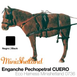 ENGANCHE PECHOPETRAL CUERO MINISHETLAND NEGRO -