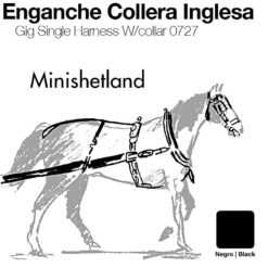 ENGANCHE COLLERA INGLESA CUERO MINISHETLAND NEGRO -