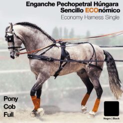 ENGANCHE PECHOPETRAL HÚNGARA SENCILLO ECONÓMICO - Color: Negro