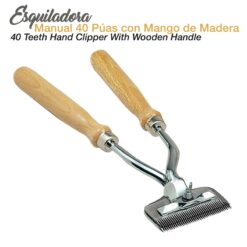 ESQUILADORA MANUAL 40 PÚAS MANGO MADERA -
