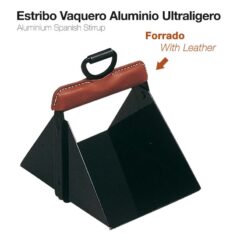 ESTRIBO VAQUERO ALUMINIO ULTRALIGERO FORRADO NEGRO -