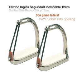 ESTRIBO INGLÉS SEGURIDAD INOX CON GOMA 221018 12cm -