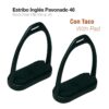 ESTRIBO INGLÉS PAVONADO CON TACO 221082SI-46 NEGRO -