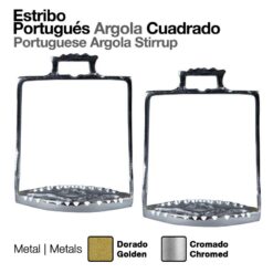 ESTRIBO PORTUGUÉS ARGOLA CUADRADO - Hebilla: Cromada