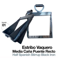 ESTRIBO VAQUERO 1/2 CAÑA PUENTE RECTO PAVONADO -
