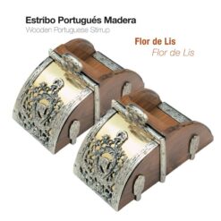ESTRIBO PORTUGUÉS MADERA FLOR DE LIS -
