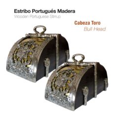 ESTRIBO PORTUGUÉS MADERA CABEZA TORO -