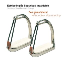 ESTRIBO INGLÉS SEGURIDAD INOX CON GOMA 221018 11cm -
