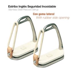 ESTRIBO INGLÉS SEGURIDAD INOX CON GOMA 221018 10cm -