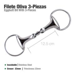 FILETE OLIVA 3 PIEZAS INOX - Talla: 12