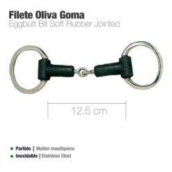 FILETE OLIVA INOX GOMA PARTIDO 21555R 12.5cm -