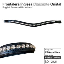 FRONTALERA INGLESA DIAMANTE CRISTAL NEGRO -