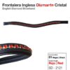 FRONTALERA INGLESA DIAMANTE CRISTAL ROJO NEGRO -