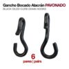 GANCHO BOCADO ALACRÁN PAVONADO  6 PARES -