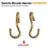 GANCHO BOCADO ALACRÁN DORADO  6 PARES -