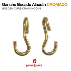 GANCHO BOCADO ALACRÁN DORADO  6 PARES -