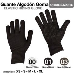 GUANTE ALGODÓN GOMA ANTIDESLIZANTE - Color: Negro