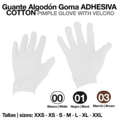 GUANTE ALGODÓN VELCRO GOMA ADHESIVA - Color: Blanco