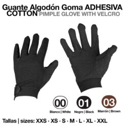GUANTE ALGODÓN VELCRO GOMA ADHESIVA - Color: Negro