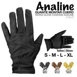 GUANTE MONTAR CUERO ANALINE - Color: Negro