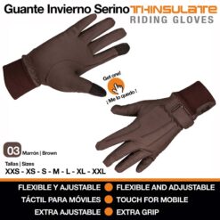GUANTE INVIERNO SERINO THINSULATE MARRÓN - Talla: XS