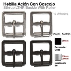 HEBILLA ACIÓN ESTRIBO COSCOJO 12uds - Hebilla: Cromada