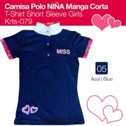 CAMISA POLO NIÑA MANGA CORTA KRTS-079 - Color: Azul