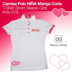 CAMISA POLO NIÑA MANGA CORTA KRTS-079 - Color: Blanco