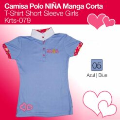 CAMISA POLO NIÑA MANGA CORTA KRTS-079 - Color: Azul