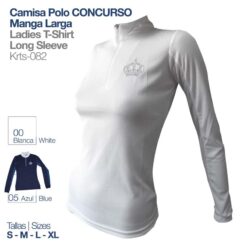 CAMISA POLO CONCURSO MANGA LARGA KRST-082 - Color: Blanco
