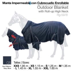 MANTA IMPERMEABLE CUBRECUELLO  ENROLLABLE AZUL - Color: Azul